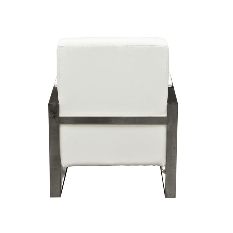 Century Accent Chair w/ Stainless Steel Frame by Diamond Sofa - White - Furniture City (CA)l