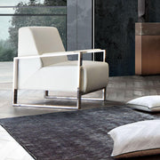 Century Accent Chair w/ Stainless Steel Frame by Diamond Sofa - White - Furniture City (CA)l