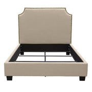Kingston Eastern King Bed with Nail Head Accent by Diamond Sofa - Desert Sand Linen - Furniture City (CA)l