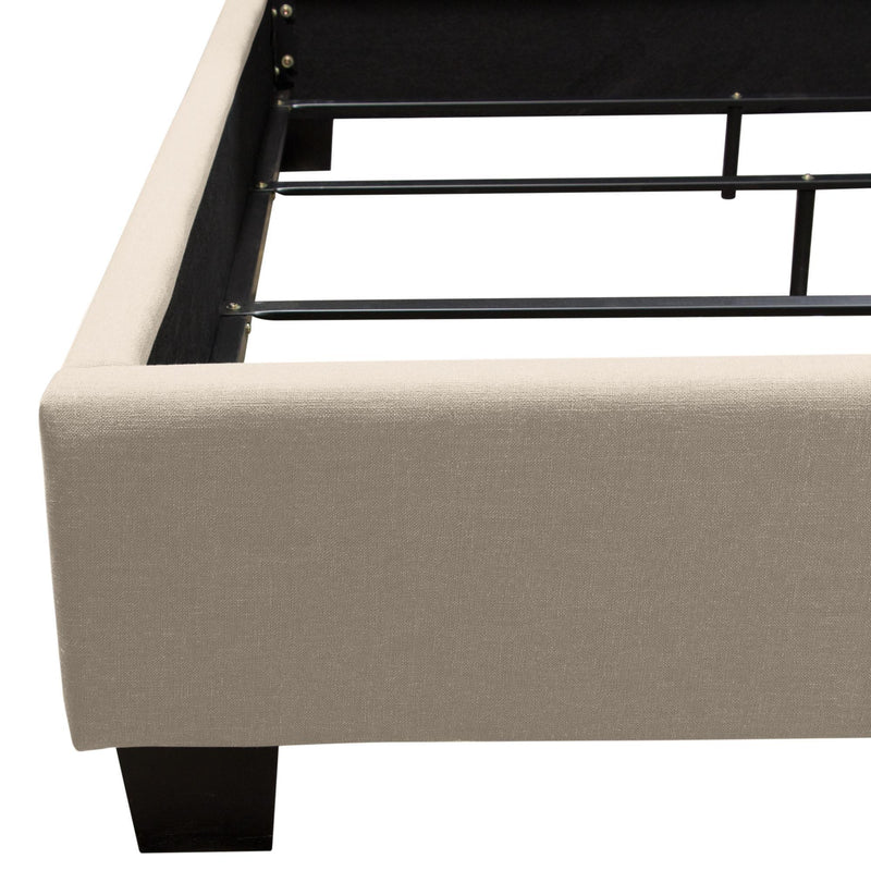 Kingston Eastern King Bed with Nail Head Accent by Diamond Sofa - Desert Sand Linen - Furniture City (CA)l