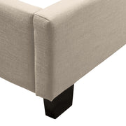 Kingston Eastern King Bed with Nail Head Accent by Diamond Sofa - Desert Sand Linen - Furniture City (CA)l