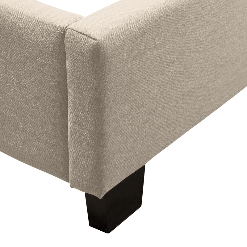 Kingston Eastern King Bed with Nail Head Accent by Diamond Sofa - Desert Sand Linen - Furniture City (CA)l