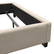 Kingston Eastern King Bed with Nail Head Accent by Diamond Sofa - Desert Sand Linen - Furniture City (CA)l