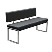 Knox Bench w/ Back & Stainless Steel Frame by Diamond Sofa - Black - Furniture City (CA)l