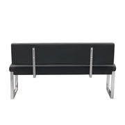 Knox Bench w/ Back & Stainless Steel Frame by Diamond Sofa - Black - Furniture City (CA)l