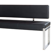 Knox Bench w/ Back & Stainless Steel Frame by Diamond Sofa - Black - Furniture City (CA)l