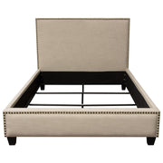 La Jolla Queen Bed with Nail Head Accent by Diamond Sofa - Desert Sand Linen - Furniture City (CA)l