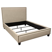 La Jolla Queen Bed with Nail Head Accent by Diamond Sofa - Desert Sand Linen - Furniture City (CA)l