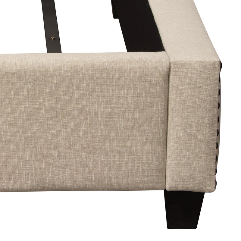 La Jolla Queen Bed with Nail Head Accent by Diamond Sofa - Desert Sand Linen - Furniture City (CA)l