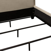 La Jolla Eastern King Bed with Nail Head Accent by Diamond Sofa - Desert Sand Linen - Furniture City (CA)l