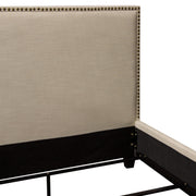 La Jolla Queen Bed with Nail Head Accent by Diamond Sofa - Desert Sand Linen - Furniture City (CA)l