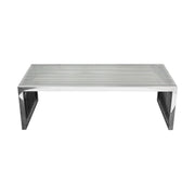 SOHO Rectangular Stainless Steel Cocktail Table w/ Clear, Tempered Glass Top by Diamond Sofa - Furniture City (CA)l