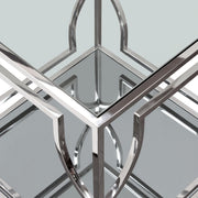 Avalon End Table with Clear Glass Top, Mirrored Shelf & Stainless Steel Frame by Diamond Sofa - Furniture City (CA)l