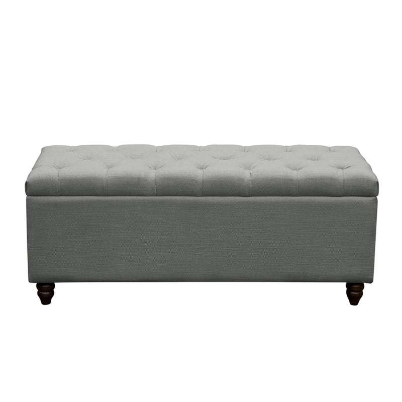 Park Ave Tufted Lift-Top Storage Trunk by Diamond Sofa - Grey Linen - Furniture City (CA)l