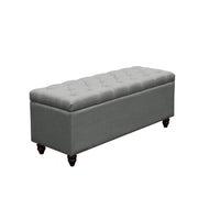 Park Ave Tufted Lift-Top Storage Trunk by Diamond Sofa - Grey Linen - Furniture City (CA)l