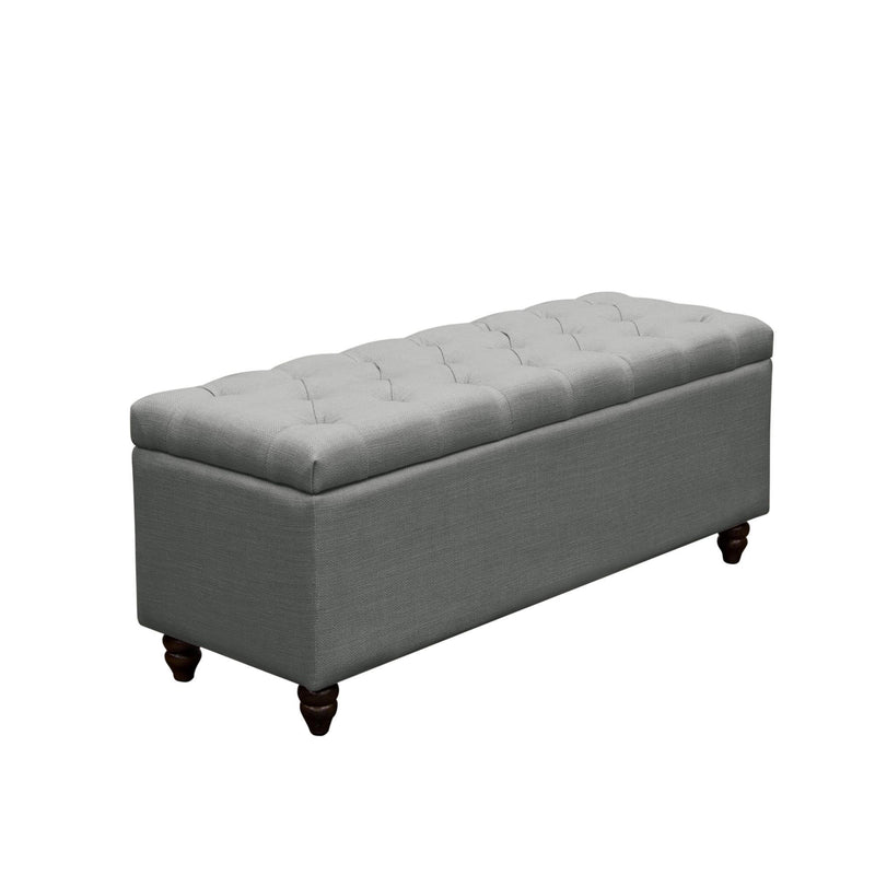 Park Ave Tufted Lift-Top Storage Trunk by Diamond Sofa - Grey Linen - Furniture City (CA)l