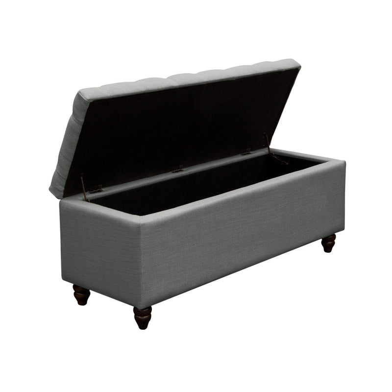 Park Ave Tufted Lift-Top Storage Trunk by Diamond Sofa - Grey Linen - Furniture City (CA)l