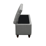 Park Ave Tufted Lift-Top Storage Trunk by Diamond Sofa - Grey Linen - Furniture City (CA)l