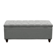 Park Ave Tufted Lift-Top Storage Trunk by Diamond Sofa - Grey Linen - Furniture City (CA)l