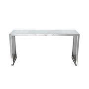 SOHO Rectangular Stainless Steel Console Table w/ Clear, Tempered Glass Top by Diamond Sofa - Furniture City (CA)l