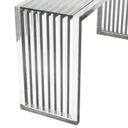SOHO Rectangular Stainless Steel Console Table w/ Clear, Tempered Glass Top by Diamond Sofa - Furniture City (CA)l