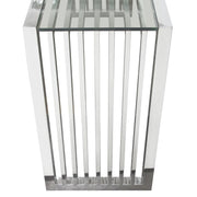 SOHO Rectangular Stainless Steel Console Table w/ Clear, Tempered Glass Top by Diamond Sofa - Furniture City (CA)l