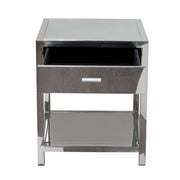 Corleo 1-Drawer Accent Table in Polished Stainless Steel by Diamond Sofa - Furniture City (CA)l