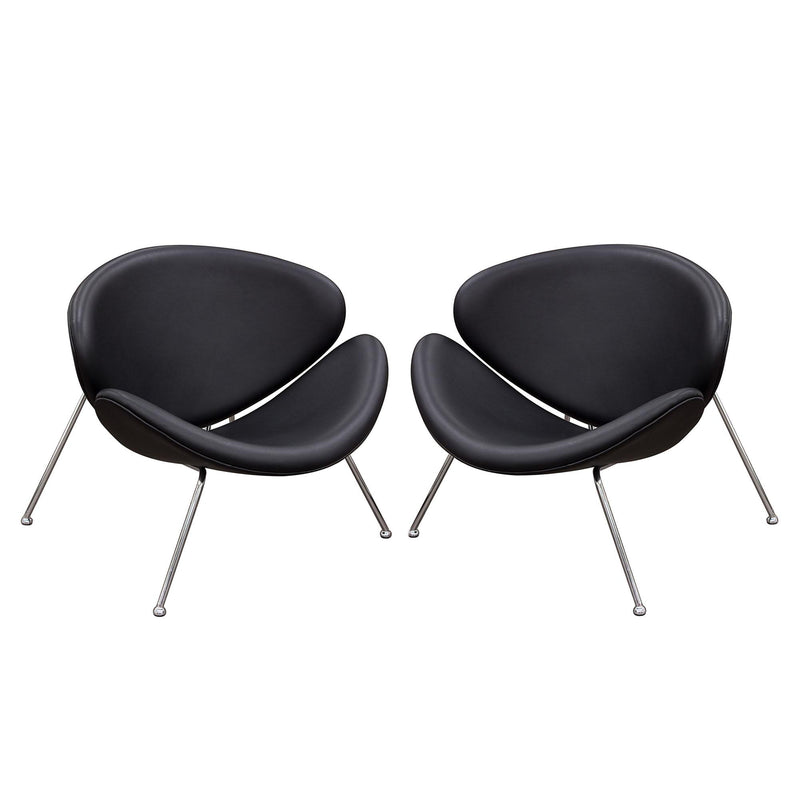 Set of (2) Roxy Black Accent Chair with Chrome Frame by Diamond Sofa - Furniture City (CA)l