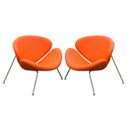 Set of (2) Roxy Orange Accent Chair with Chrome Frame by Diamond Sofa - Furniture City (CA)l