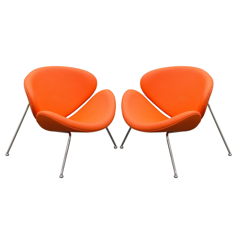 Set of (2) Roxy Orange Accent Chair with Chrome Frame by Diamond Sofa - Furniture City (CA)l