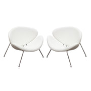 Set of (2) Roxy White Accent Chair with Chrome Frame by Diamond Sofa - Furniture City (CA)l