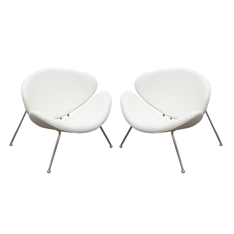 Set of (2) Roxy White Accent Chair with Chrome Frame by Diamond Sofa - Furniture City (CA)l