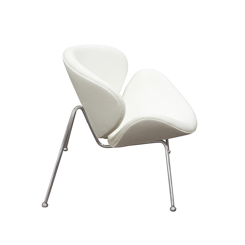 Set of (2) Roxy White Accent Chair with Chrome Frame by Diamond Sofa - Furniture City (CA)l