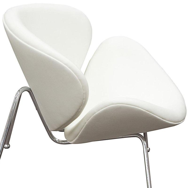 Set of (2) Roxy White Accent Chair with Chrome Frame by Diamond Sofa - Furniture City (CA)l