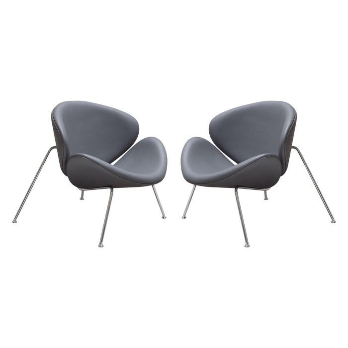 Set of (2) Roxy Accent Chair with Chrome Frame by Diamond Sofa - GREY