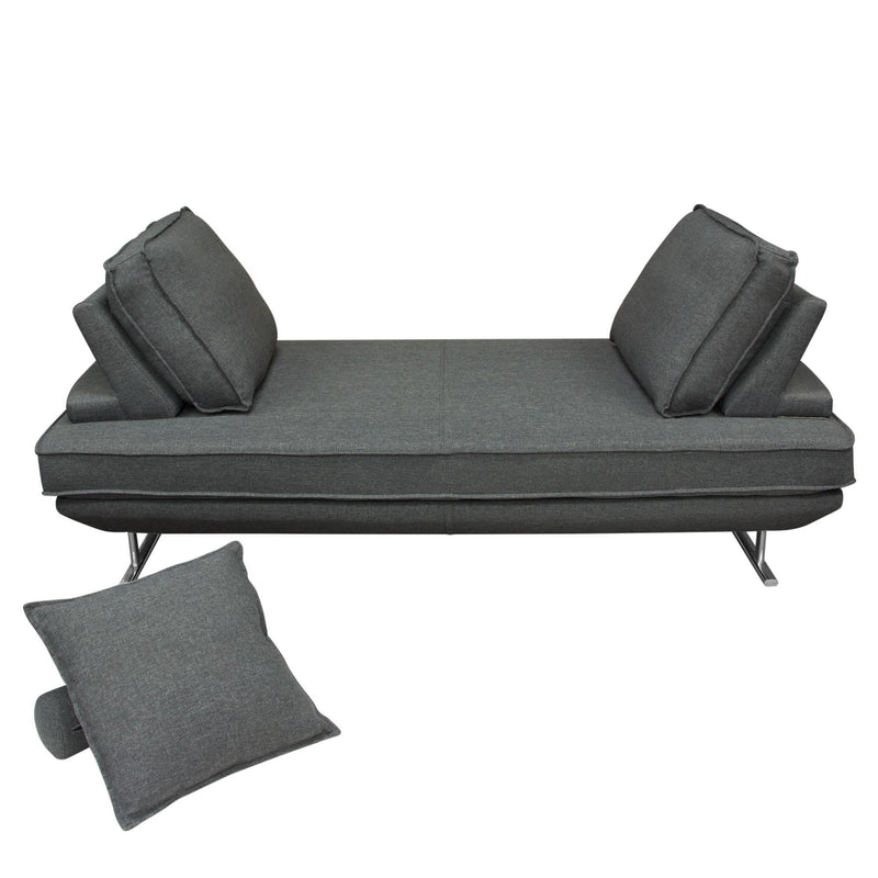 Dolce Lounge Seating Platform with Moveable Backrest Supports by Diamond Sofa - Grey Fabric - Furniture City (CA)l