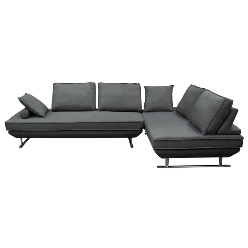 Dolce 2PC Lounge Seating Platforms with Moveable Backrest Supports by Diamond Sofa - Grey Fabric - Furniture City (CA)l