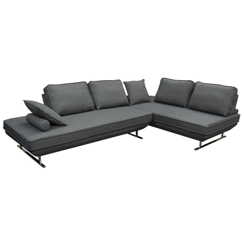 Dolce 2PC Lounge Seating Platforms with Moveable Backrest Supports by Diamond Sofa - Grey Fabric - Furniture City (CA)l