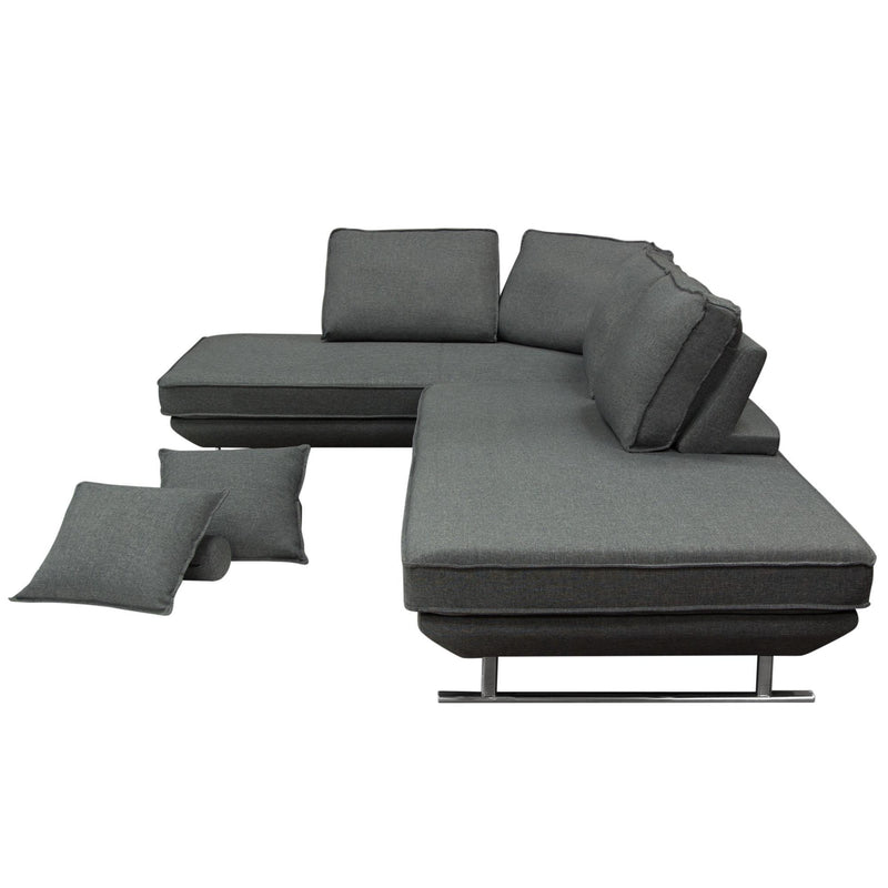 Dolce 2PC Lounge Seating Platforms with Moveable Backrest Supports by Diamond Sofa - Grey Fabric - Furniture City (CA)l