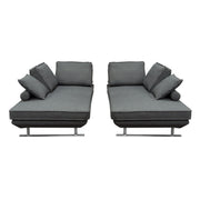 Dolce 2PC Lounge Seating Platforms with Moveable Backrest Supports by Diamond Sofa - Grey Fabric - Furniture City (CA)l