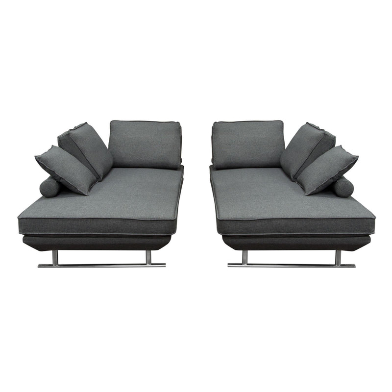 Dolce 2PC Lounge Seating Platforms with Moveable Backrest Supports by Diamond Sofa - Grey Fabric - Furniture City (CA)l