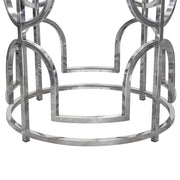 Avalon 54" Round Glass Top Dining Table with Round Stainless Steel Base by Diamond Sofa - Furniture City (CA)l