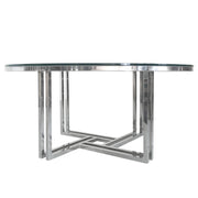 DEKO Polished Stainless Steel Round Cocktail Table w/ Clear, Tempered Glass Top by Diamond Sofa - Furniture City (CA)l