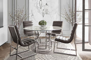 Avalon 54" Round Glass Top Dining Table with Round Stainless Steel Base by Diamond Sofa - Furniture City (CA)l