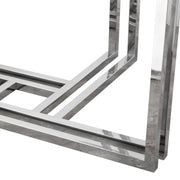 DEKO Polished Stainless Steel Round Cocktail Table w/ Clear, Tempered Glass Top by Diamond Sofa - Furniture City (CA)l
