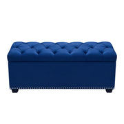 Majestic Tufted Velvet Lift-Top Storage Trunk w/ Nail Head Accent by Diamond Sofa - Royal Blue Velvet - Furniture City (CA)l