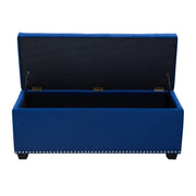Majestic Tufted Velvet Lift-Top Storage Trunk w/ Nail Head Accent by Diamond Sofa - Royal Blue Velvet - Furniture City (CA)l