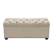Majestic Tufted Velvet Lift-Top Storage Trunk w/ Nail Head Accent by Diamond Sofa - Tan Velvet - Furniture City (CA)l