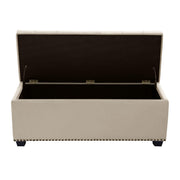 Majestic Tufted Velvet Lift-Top Storage Trunk w/ Nail Head Accent by Diamond Sofa - Tan Velvet - Furniture City (CA)l
