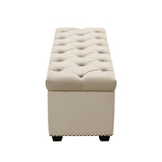 Majestic Tufted Velvet Lift-Top Storage Trunk w/ Nail Head Accent by Diamond Sofa - Tan Velvet - Furniture City (CA)l